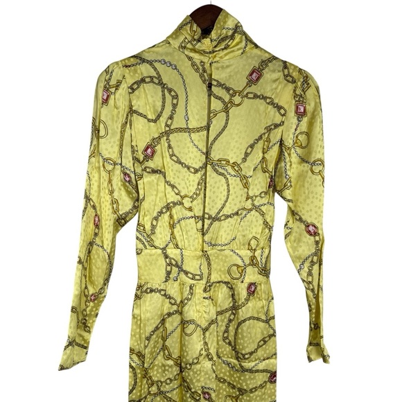 Ronny Kobo Yellow Chain Pattern Kaira Dress SZ XS - Picture 13 of 15